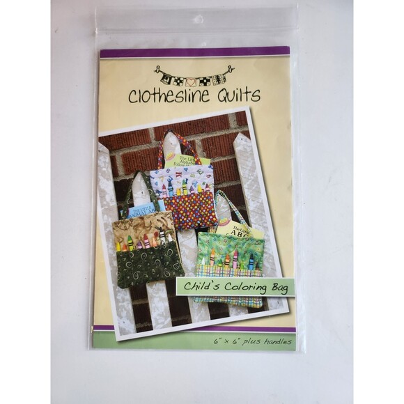 Clothesline Quilts, Quilting Pattern “Child’s Coloring Bag” NEW B19 - Picture 2 of 3